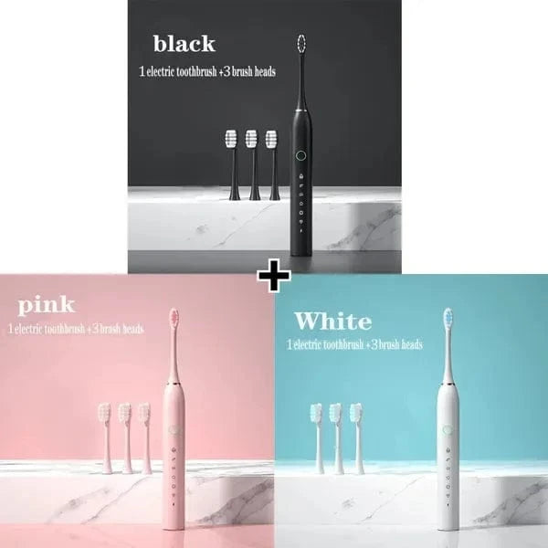 Dream Motto 3 Sets: Black+ Pink +White / 4 Brush Heads / Without Travel Kit π₯ HOT SALE 49% OFF π₯ Electric Toothbrush