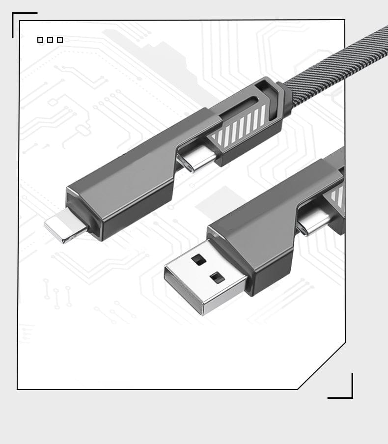 Dream Motto 4-in-1 60W Nylon Fast Charging USB-C Cable
