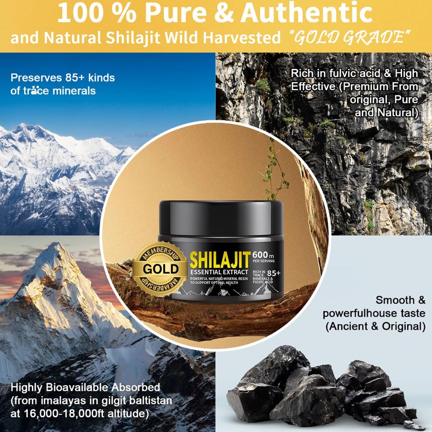 Dream Motto 🔥Himalayan Shilajit Resin, 600mg Max Potency