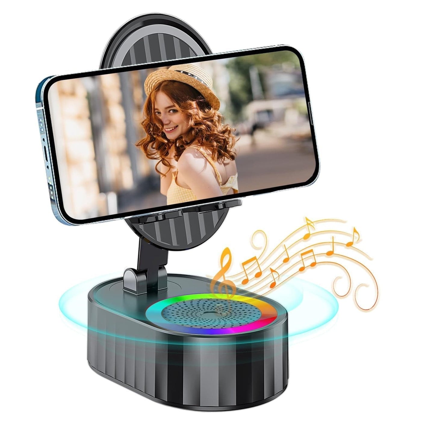 Dream Motto™ Hot sale Black / Buy 1 🔥HOT SALE 45%OFF🔥💥2025 Upgraded Cell Phone Stand with Induction Speaker/Power Bank/Atmosphere Light
