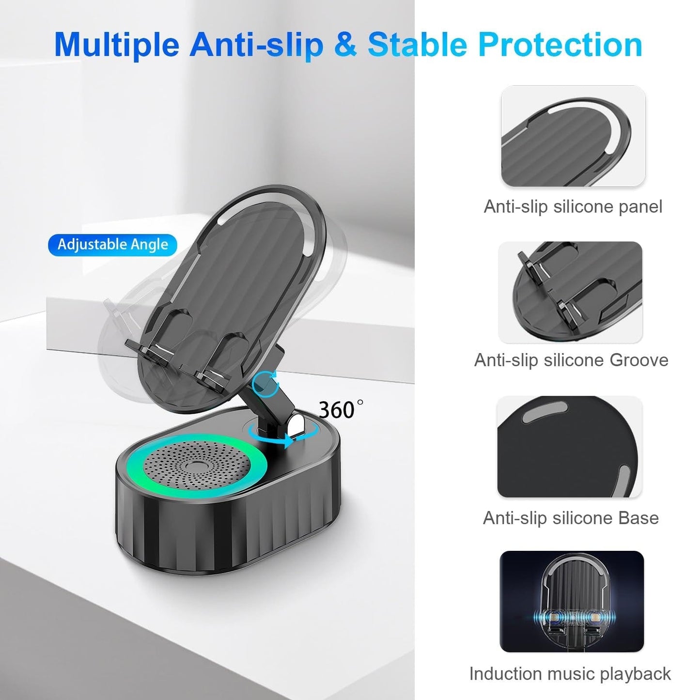 Dream Motto™ Hot sale 🔥HOT SALE 45%OFF🔥💥2025 Upgraded Cell Phone Stand with Induction Speaker/Power Bank/Atmosphere Light