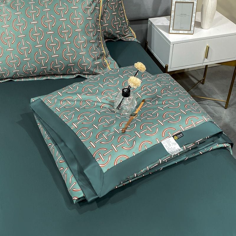 Dream Motto Houseware & Kitchen Dark Green / 150*200cm / Summer Quilt 🔥🔥Washable Icy Cool Breathable Summer Quilt 4-piece Set