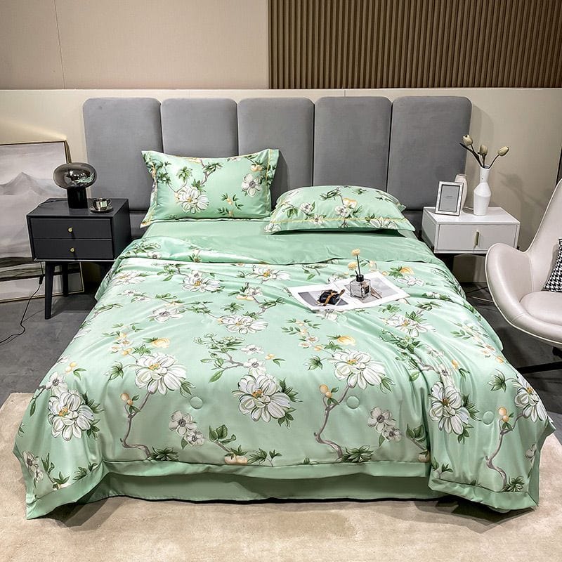 Dream Motto Houseware & Kitchen Light Green / 150*200cm / Summer Quilt 🔥🔥Washable Icy Cool Breathable Summer Quilt 4-piece Set