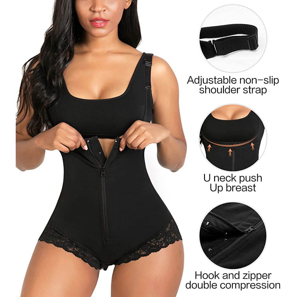 Dream Motto open bodysuit Lace Zipper Open Bust Shapewear