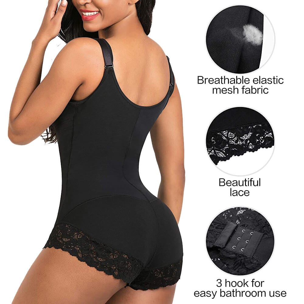 Dream Motto open bodysuit Lace Zipper Open Bust Shapewear