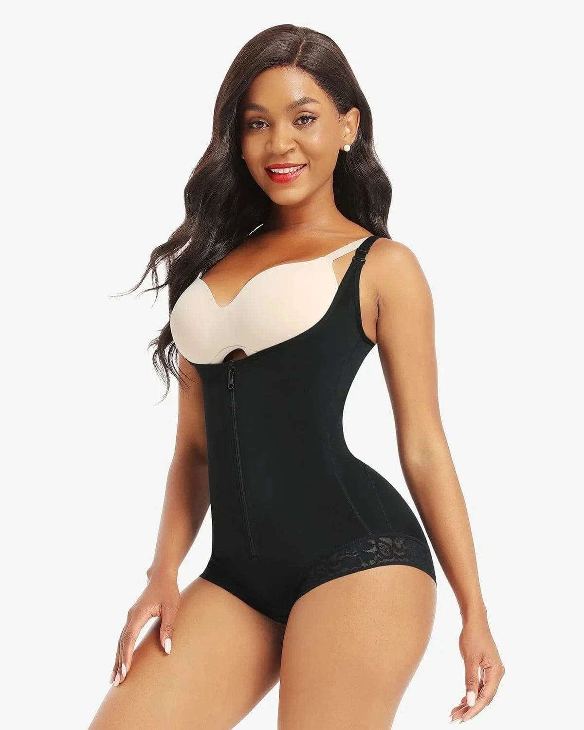 Dream Motto open bodysuit Lace Zipper Open Bust Shapewear