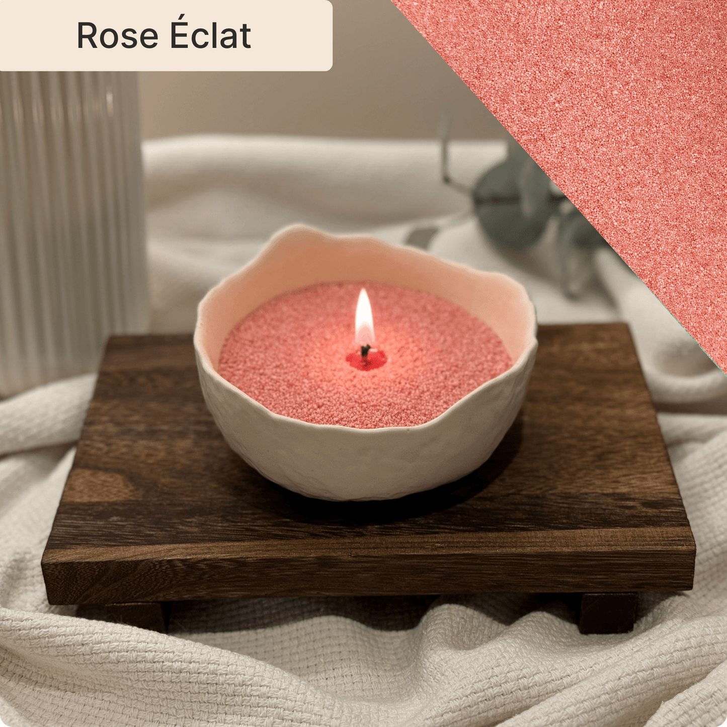 Dream Motto™ Peraled Candle Rose Éclat / Unscented / 7oz/200g + 15 Wicks Luminéa Candle Unscented
