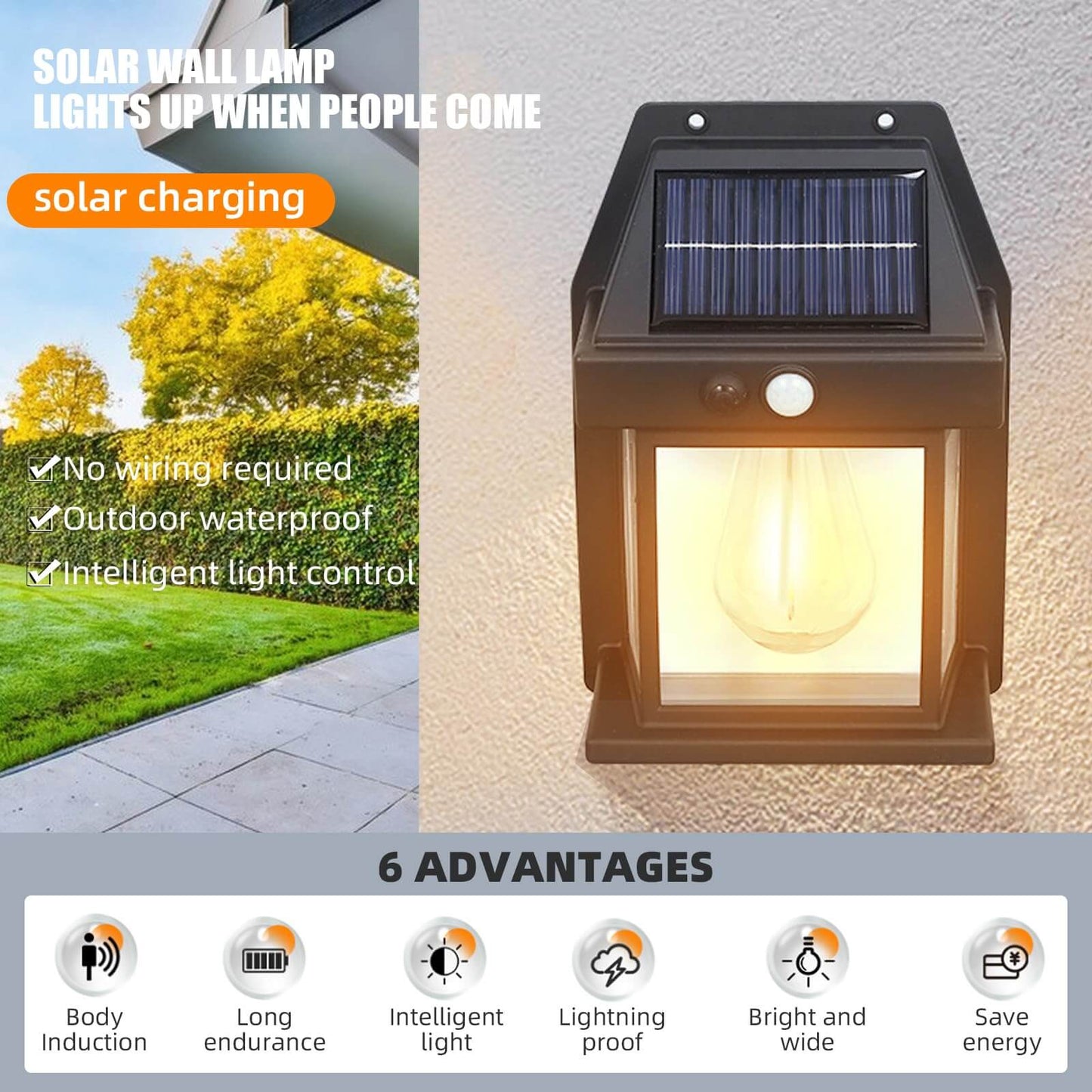 Dream Motto Solar LED Courtyard Lamp with Motion Sensors