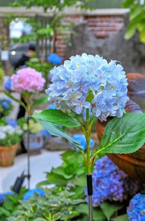 Dream Motto™ Updated Solar Garden Lights Simulated Flower Big Hydrangea Outdoor Waterproof