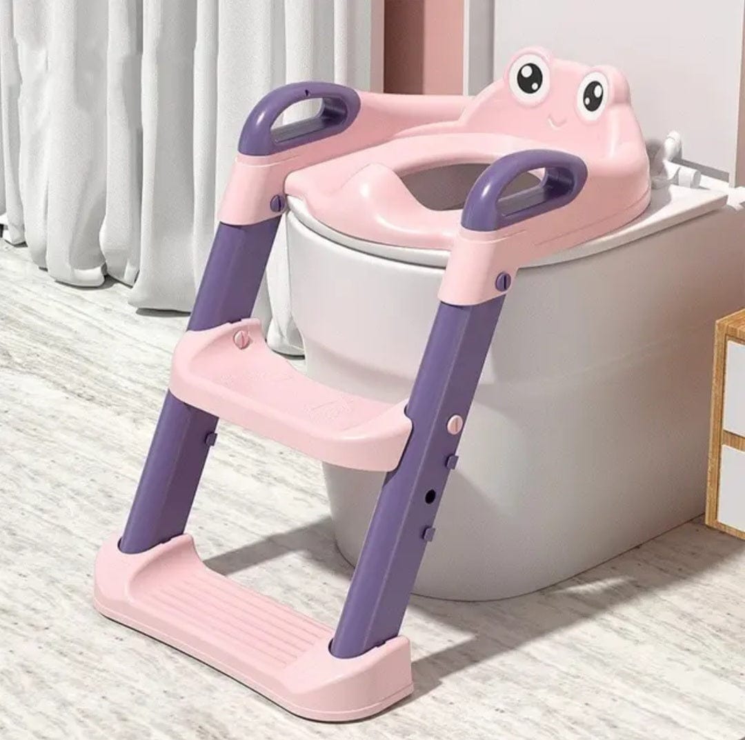 DreamMotto™ Toddlers Potty Training Toilet Seat Step Stool Ladder Adjustable Height for Kids.... Pink Child Toilet Seat