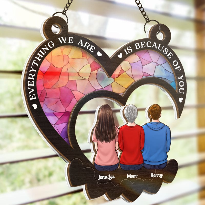I Window Hanging Suncatcher A Mother Is A Daughter's Best Friend - Family Personalized Window Hanging Suncatcher - Mother's Day, Gift For Mom