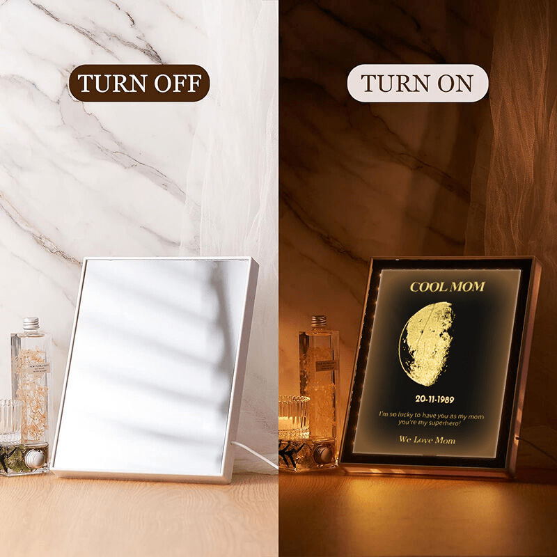 Joycustomize 50% OFF🔥Custom Mom Led Art Mirror/Real Moon Phase-For Mother's Day Gift
