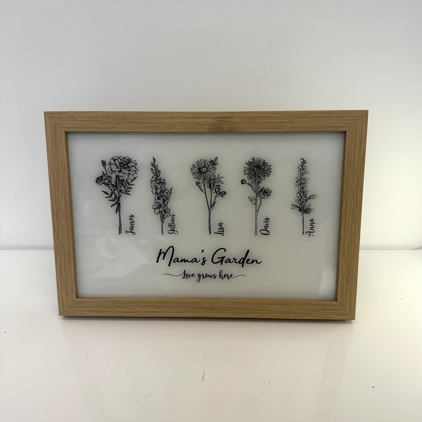 ulovis Picture Frame Light Box Mom's Garden is Her Children Personalized LED Light Box