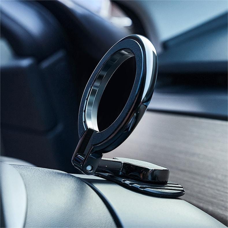 GEUPDAY Magsafe Car Mount Magnetic Ring Holder: Foldable Phone Navigation Stand