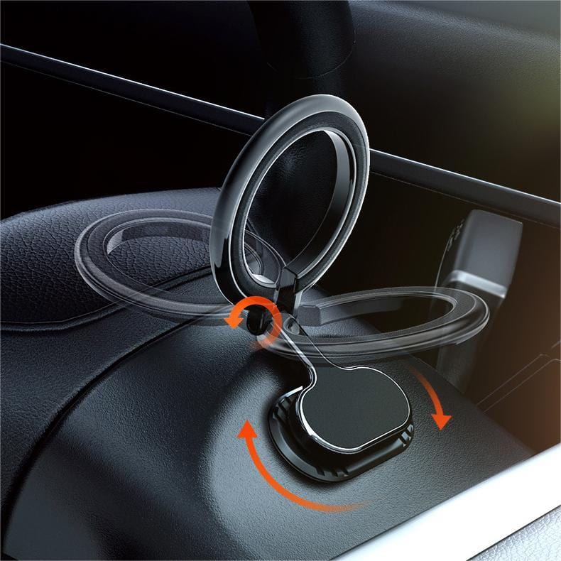 GEUPDAY Magsafe Car Mount Magnetic Ring Holder: Foldable Phone Navigation Stand