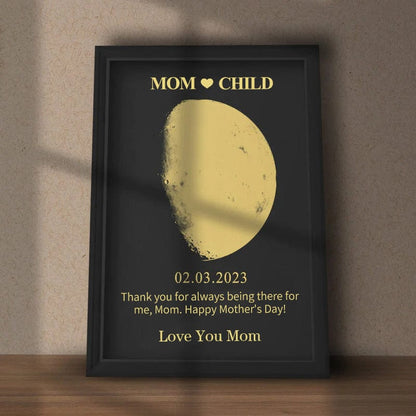 Dream Motto Black Wooden Framed / A4 (8.5*12inch) Mother's Day Gift-Custom Art Frame/ REAL MOON PHASE