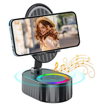 Dream Motto™ Hot sale Black / Buy 1 🔥HOT SALE 45%OFF🔥💥2025 Upgraded Cell Phone Stand with Induction Speaker/Power Bank/Atmosphere Light