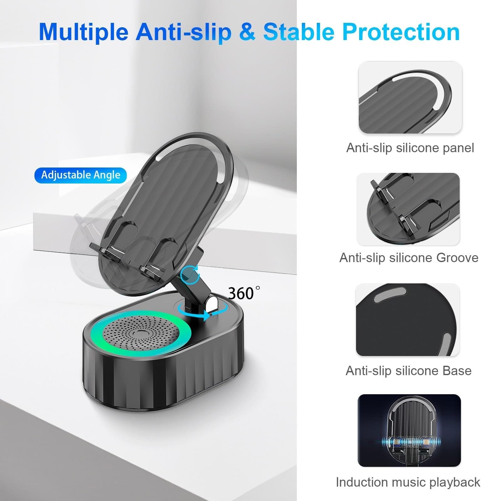 Dream Motto™ Hot sale 🔥HOT SALE 45%OFF🔥💥2025 Upgraded Cell Phone Stand with Induction Speaker/Power Bank/Atmosphere Light