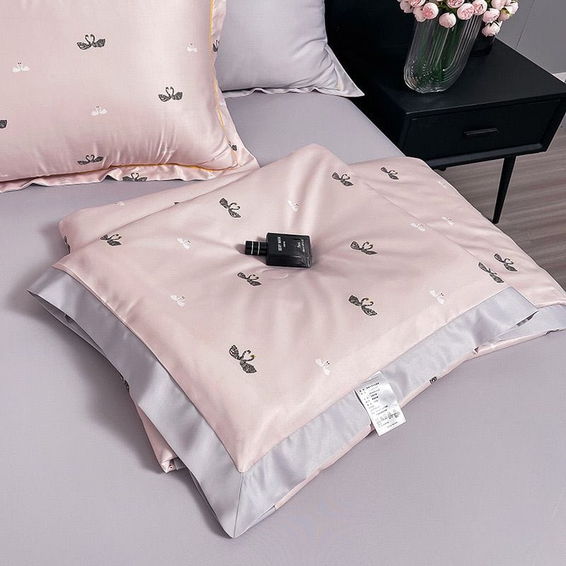 Dream Motto Houseware & Kitchen 🔥Pink / 150*200cm / Summer Quilt 🔥🔥Washable Icy Cool Breathable Summer Quilt 4-piece Set