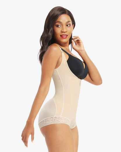 Dream Motto open bodysuit Lace Zipper Open Bust Shapewear