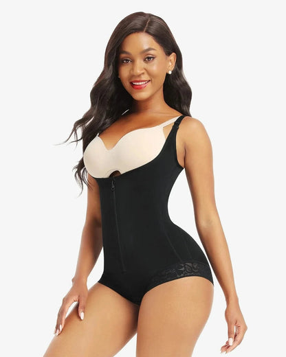 Dream Motto open bodysuit Lace Zipper Open Bust Shapewear