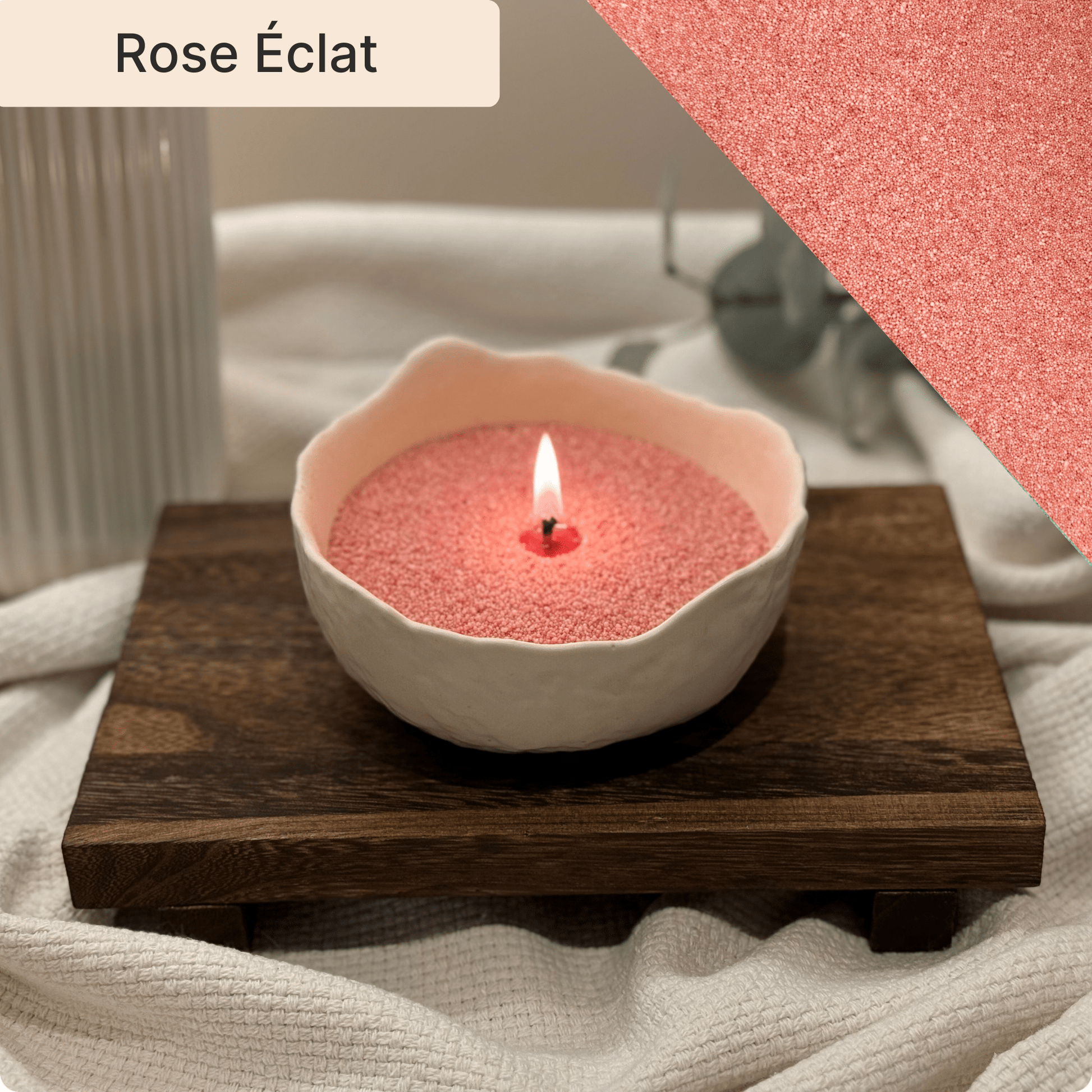 Dream Motto™ Peraled Candle Rose Éclat / Unscented / 7oz/200g + 15 Wicks Luminéa Candle Unscented