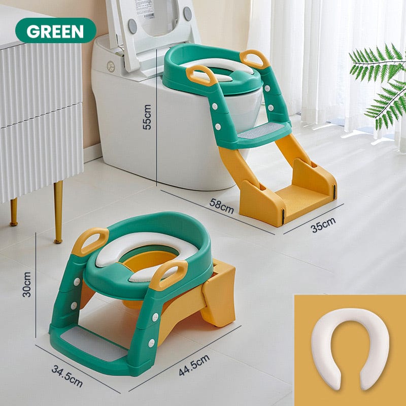 DreamMotto™ Houseware & Kitchen Green Toddler Potty Toilet Seat with Anti-Slip Ladder