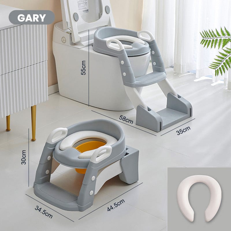 DreamMotto™ Houseware & Kitchen Grey Toddler Potty Toilet Seat with Anti-Slip Ladder