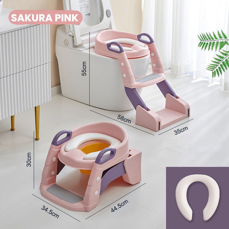 DreamMotto™ Houseware & Kitchen Sakura Pink Toddler Potty Toilet Seat with Anti-Slip Ladder