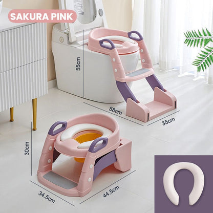 DreamMotto™ Houseware & Kitchen Sakura Pink Toddler Potty Toilet Seat with Anti-Slip Ladder