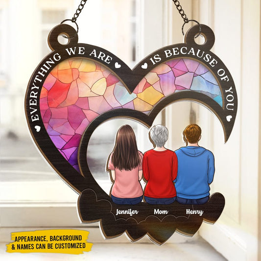 I Window Hanging Suncatcher A Mother Is A Daughter's Best Friend - Family Personalized Window Hanging Suncatcher - Mother's Day, Gift For Mom