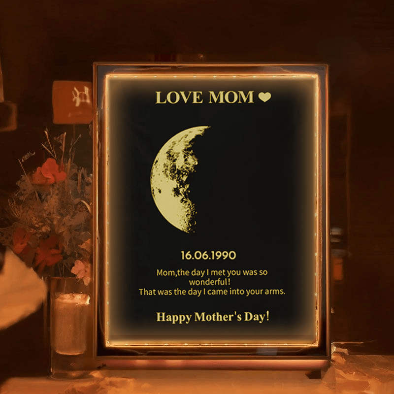 Joycustomize 50% OFF🔥Custom Mom Led Art Mirror/Real Moon Phase-For Mother's Day Gift