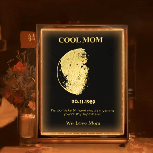 Joycustomize 50% OFF🔥Custom Mom Led Art Mirror/Real Moon Phase-For Mother's Day Gift