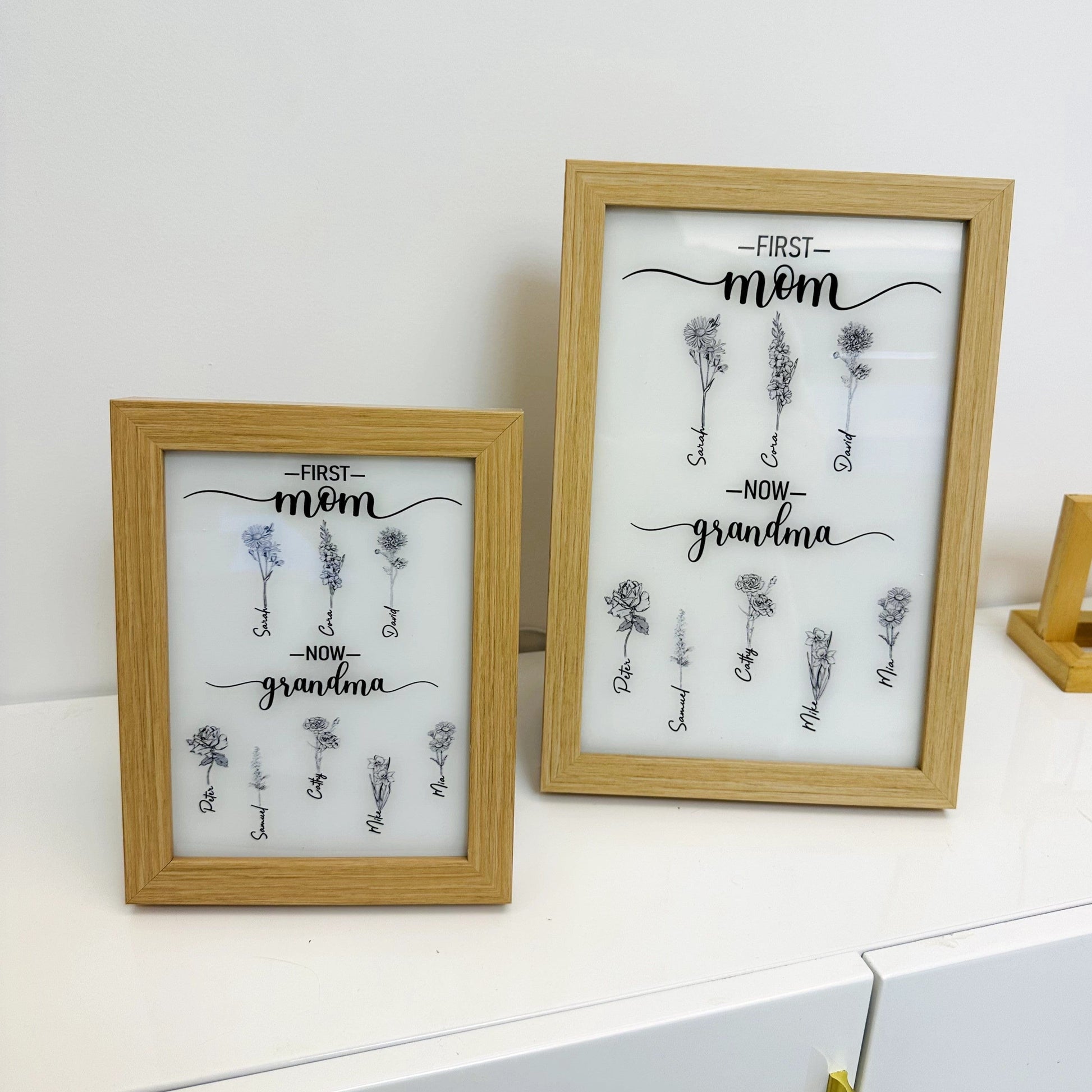 ulovis Picture Frame Light Box First Mom Now Grandma - Personalized LED Light Box