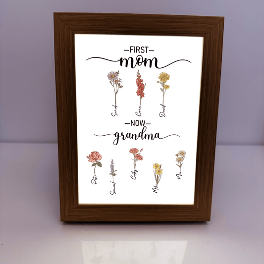ulovis Picture Frame Light Box First Mom Now Grandma - Personalized LED Light Box