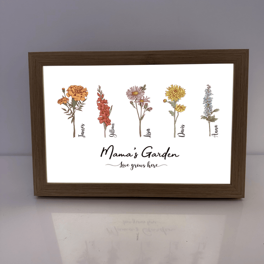 ulovis Picture Frame Light Box Mom's Garden is Her Children Personalized LED Light Box