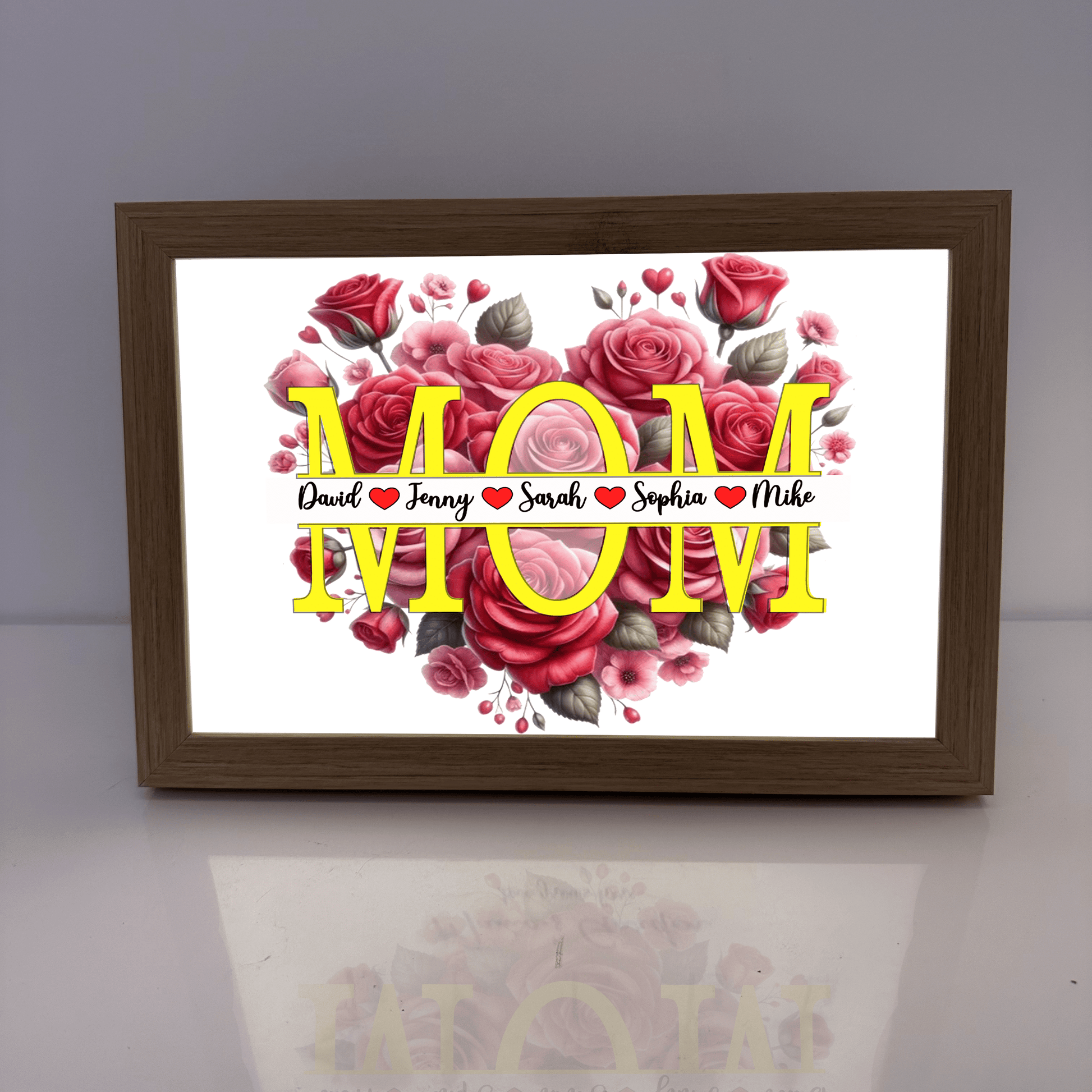 ulovis Picture Frame Light Box Personalized LED Flower Heart Light Box